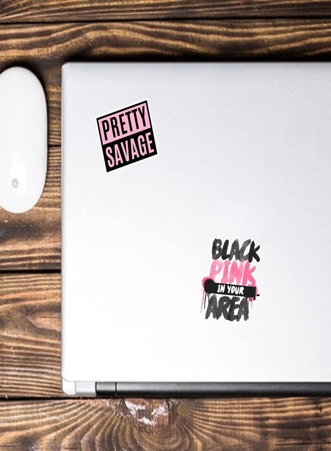 كير فليكشن ملصقات أغاني فرقة بلاك بينك وفرقة بلينك من كيرفليكشن، مصنوعة من الفينيل اللامع، عبوة من 27 ملصقًا ذاتيًا اللصق - Image 3